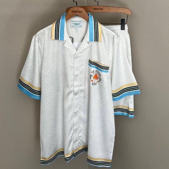 CASABLANCA MEN NEW CASUAL SILK SHIRT SET - Picture 4 of 10